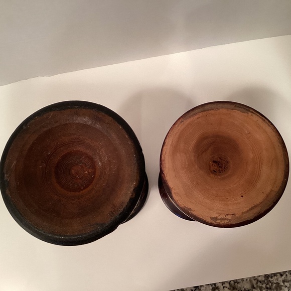 Hand Carved Wood Vases MCM Boho Style - Picture 9 of 9